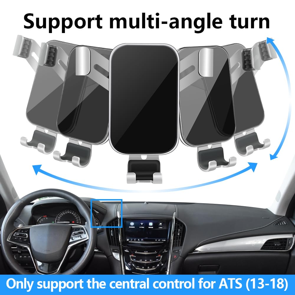 LUNQIN Car Phone Holder for Cadillac ATS 2013 2014 2015 2016 2017 2018 2019 Auto Interior Accessories Best Cell Phones Mount Cellphone Mobile Cradle