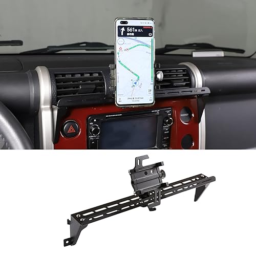 LLKUANG Car Instrument Panel Track Mobile Phone Holder Trim for Toyota FJ Cruiser 2007-2021 Central Control Air Vent Multifunctional Mobile Phone