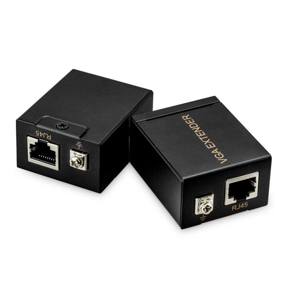 VKBAND VGA Signal Extender Repeater Adapter Over RJ45 Cat Cat6 Network Cable (1 Transmitter + 1 Receiver) (200ft / 60M)