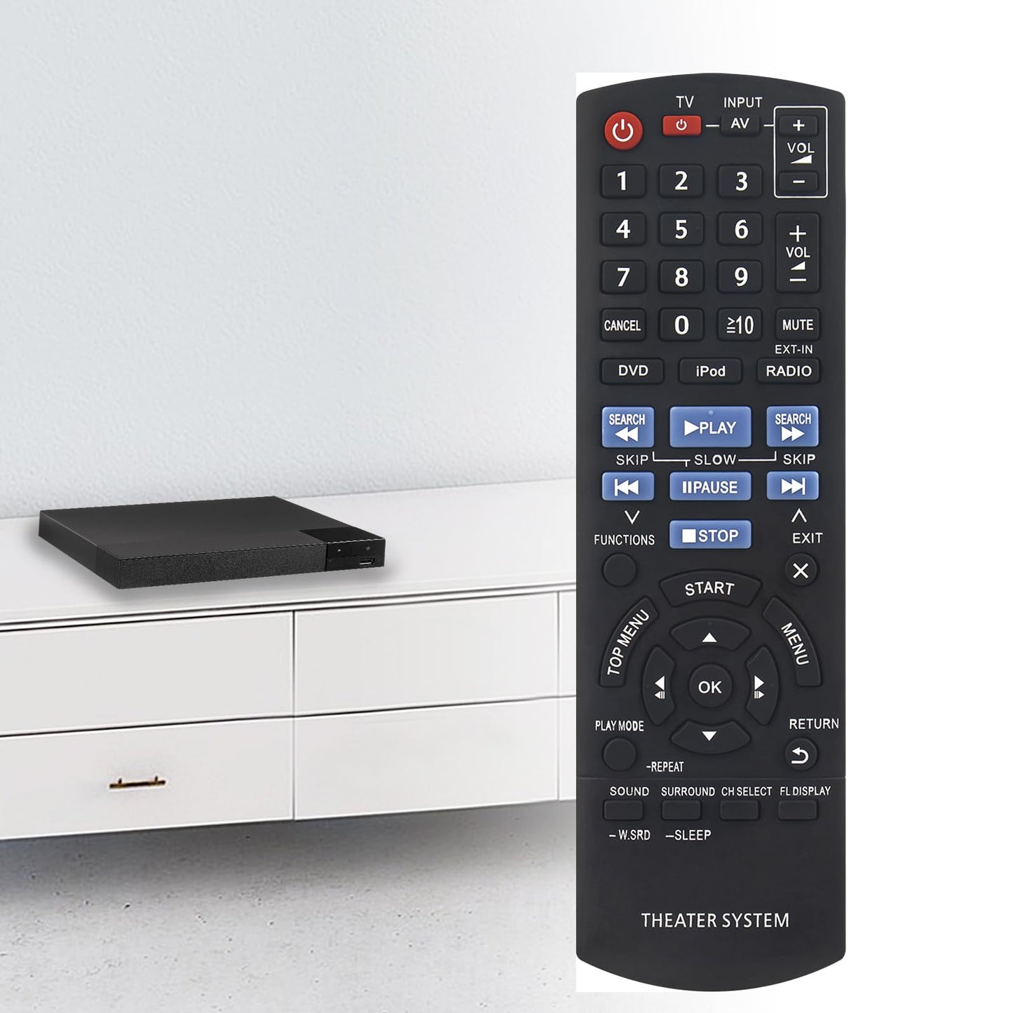 New N2QAYB000702 Replace Remote fit for Panasonic SC-XH170 SA-XH170 SCXH170 SAXH170 DVD Home Theater System