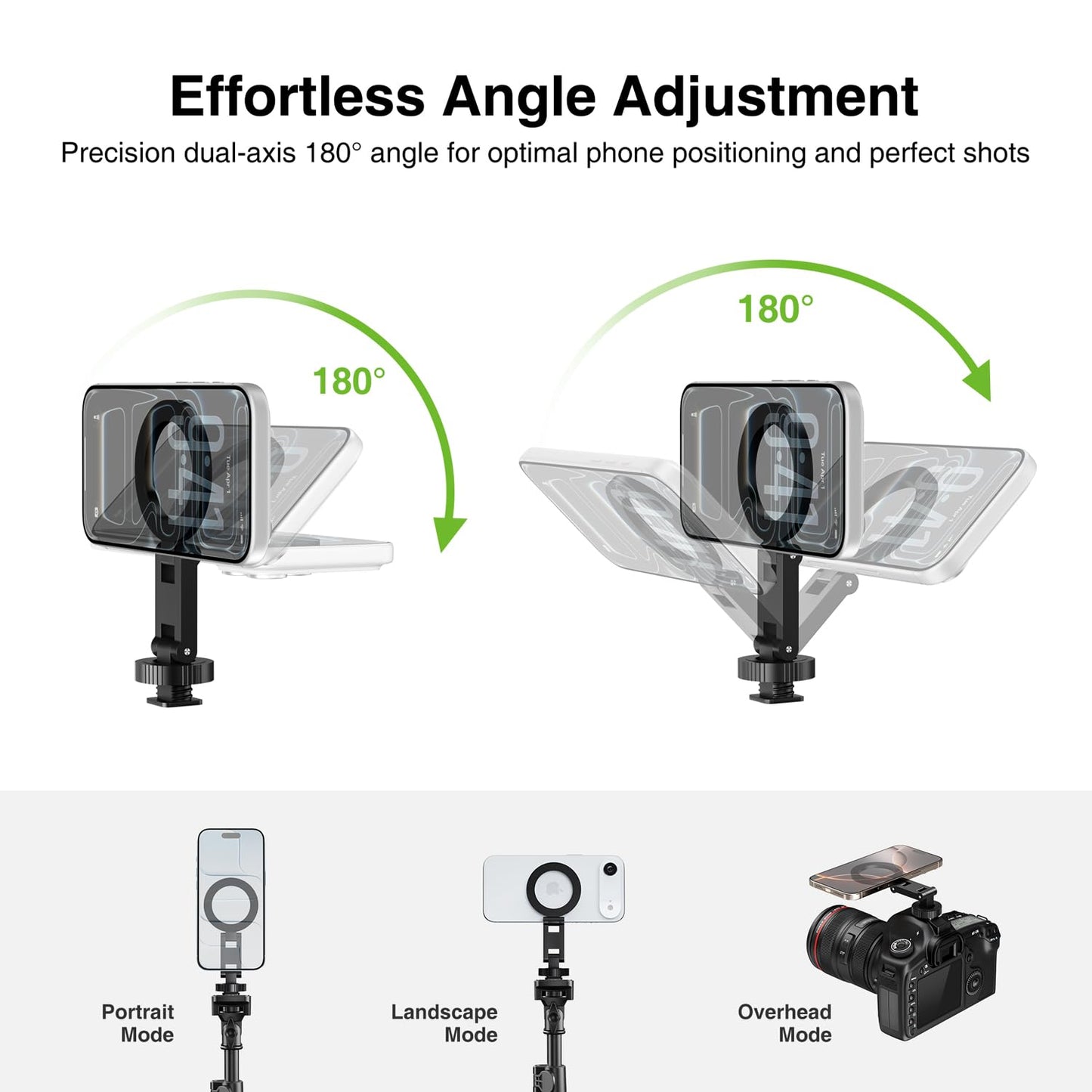 elitehood Magsafe Tripod Mount Adapter with 1/4” Screw & Hot Shoe, Lightweight Compact Cell Phone Tripod Mount for Camera, iPhone Camera Holder