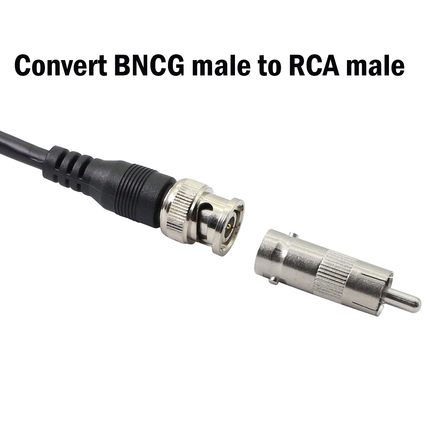 PNGKNYOCN BNC to RCA Plug,BNC Female Jack to RCA Male Plug Adapter Straight Connector,for CCTV Security Camera(5-Pack)