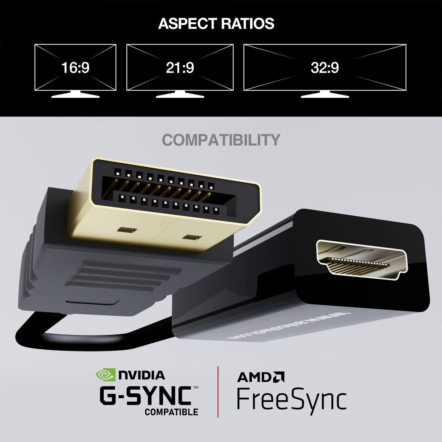 Avico DisplayPort 1.2 to HDMI 2.0 Adapter - 4K 60hz HDR - 2K 144hz - 1080P 240hz - 6ft Cable - for Monitors, TVs, PCs, MacBooks, Projectors