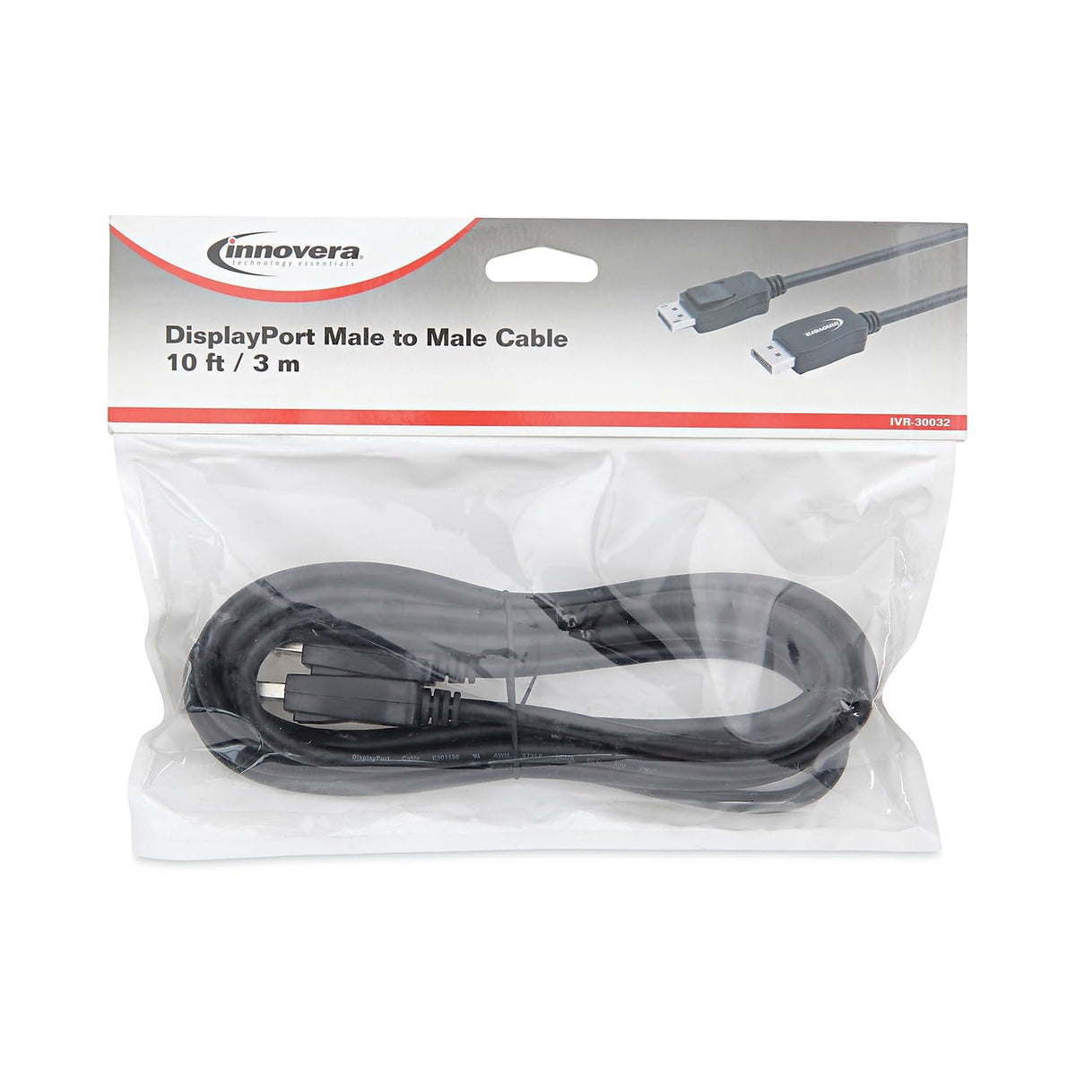 Innovera 30032 DisplayPort Cable, 10 ft, Black