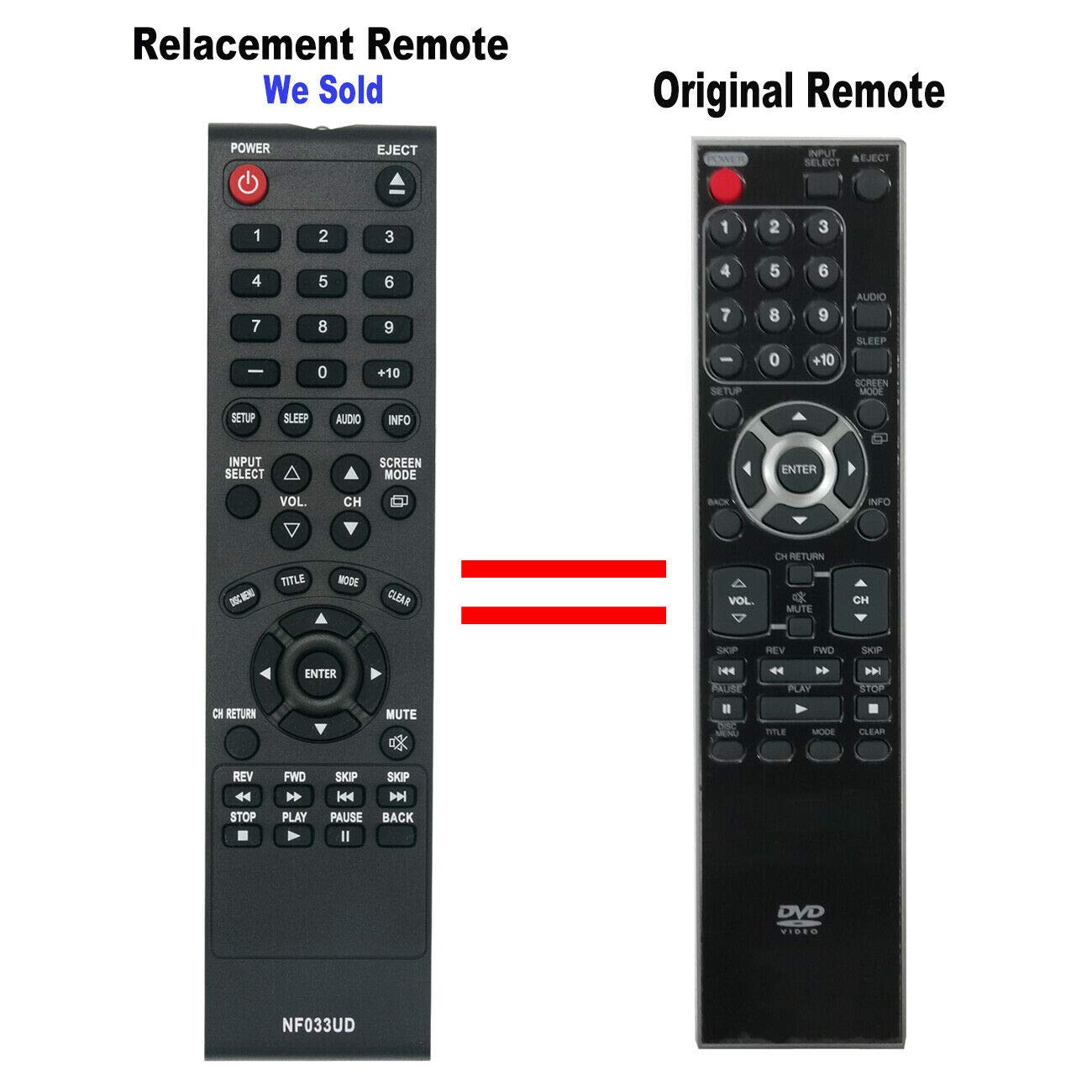 New NF033UD Replace Remote Control for Emerson TV LD190EM1 LD190EM2 LD260EM2 LD320EM2