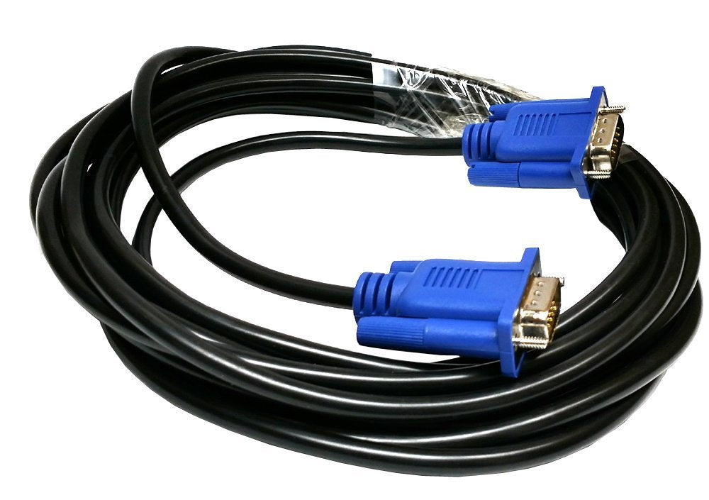 Importer520 HD15 Male to Male VGA Video Cable for TV Computer Monitor (10Ft, Blue Connector)