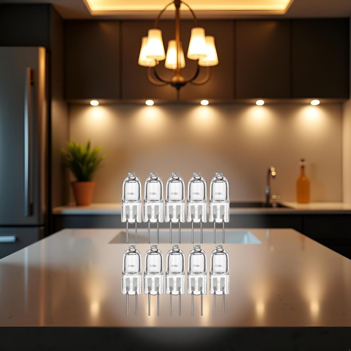 Jinshining 12Pcs Warm White G4 Bulb,12V 20W Halogen Lights Bulb 2 Pin,G4 Lights Bulbs Replacement for Under Cabinet Puck Light,Chandeliers, Landscape