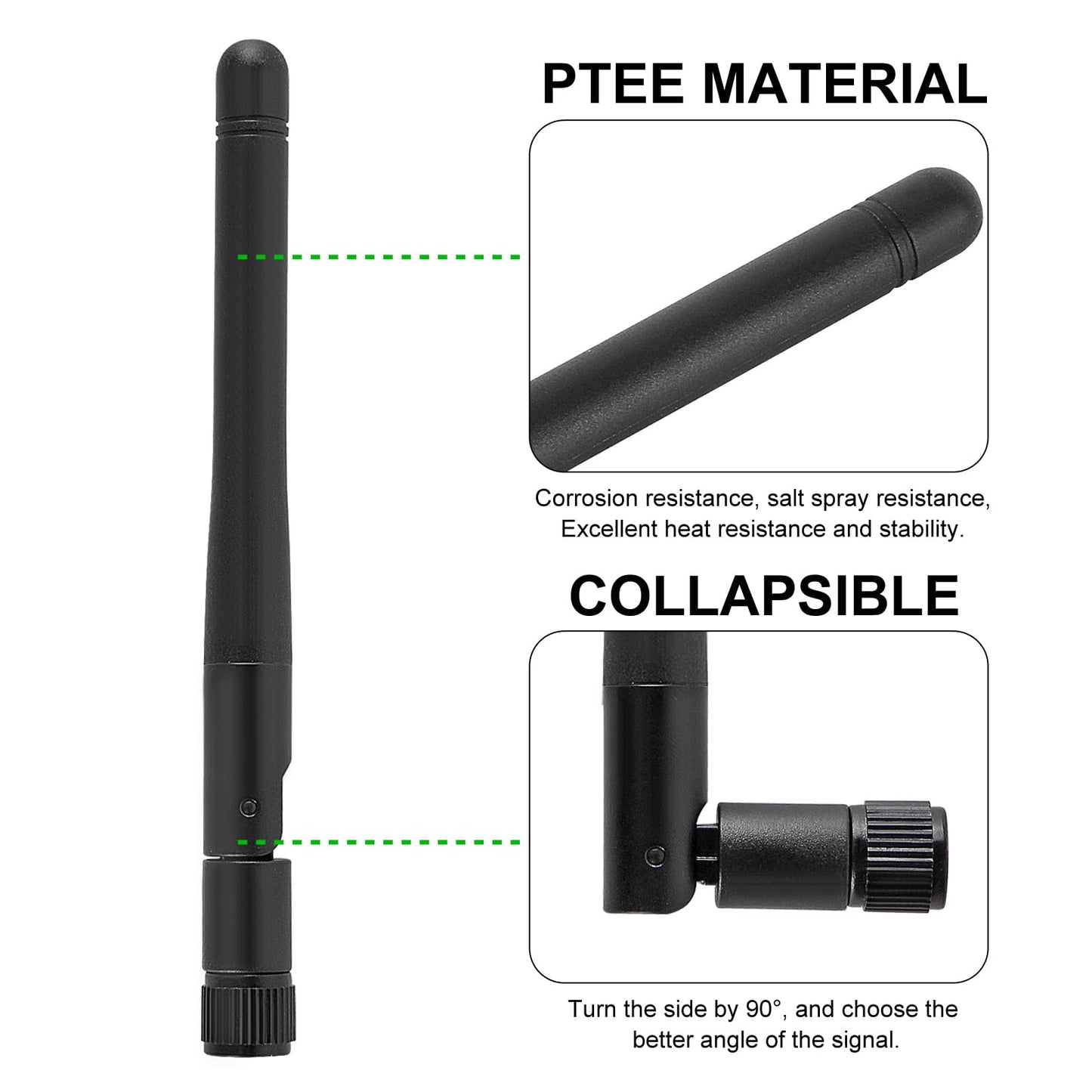 2Pcs Dual Band 3dBi WiFi Antenna 2.4GHz 5GHz 5.8GHz RP-SMA Male Bluetooth Antenna for USB Adapter Camera Video Surveillance Monitor PC Computer WiFi