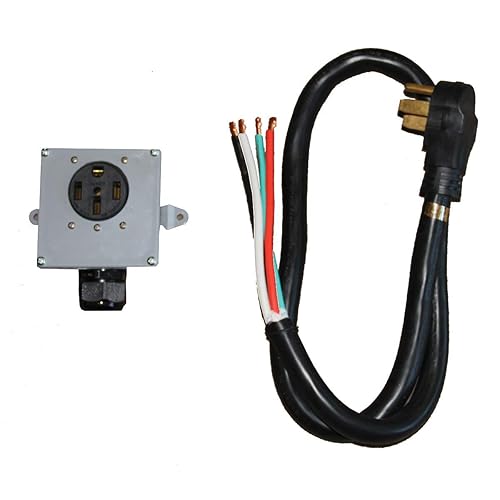 Power Watchdog 50 Amp Autoformer Internal Wiring Kit (50AKIT) - RV Voltage Booster Hardwire Kit with 5 ft Power Cable, Male Plug & Mountable Female