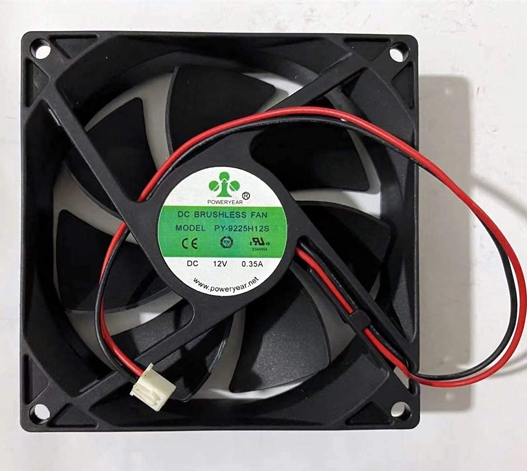 PY-9225H12S 12V 90mm Fan PY-9225H12S 12V 0.35A 90×25MM 2-pin Cooling Fan