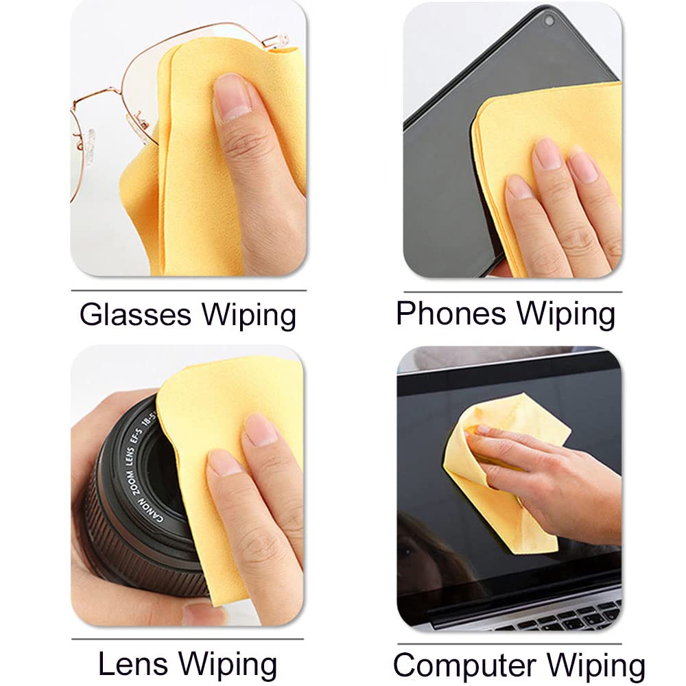 40 Pcs 6 x 7 Inch Multiple Colour Microfiber Cleaning Cloths Multicolor Glasses Cleaning Cloth for Eyeglasses, Camera Lens, Cell Phones, Laptops, LCD
