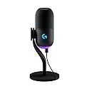 Logitech G Yeti GX Dynamic RGB Gaming Microphone with LIGHTSYNC, USB Mic for Streaming, Supercardioid, USB Plug and Play for PC/Mac - Black