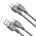 Fanttik USB C to USB C Cable(65W) & USB A to USB C Cable (18W), for iPhone 15/15Pro,MacBook Pro 2020, iPad Pro 2020, iPad Air 4, Samsung Galaxy