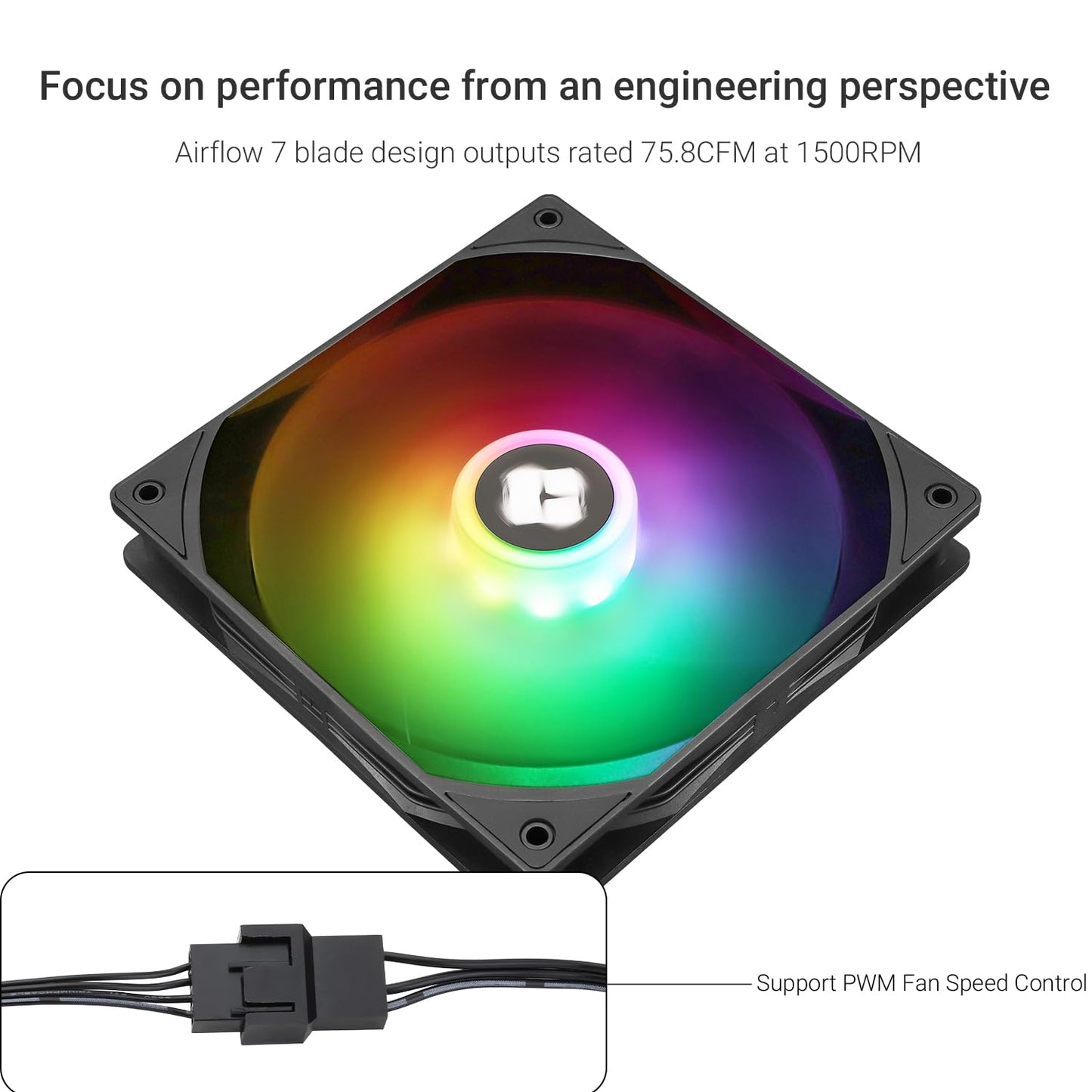Thermalright 140MM Quiet PWM Fan, 1500RPM, Desktop Case Cooling Fan