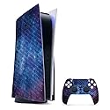 MightySkins Carbon Fiber Gaming Skin for PS5 / PlayStation 5 Bundle - Nebula | Durable Textured Carbon Fiber Finish | Easy to Apply and Change Style |