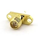 DGZZI 5-Pack SMA Female RF Coaxial Adapter 2 Holes Panel Mount Solder Post Plug Jack Connector