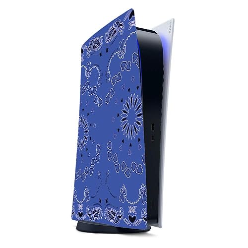 MightySkins Gaming Skin for PS5 / Playstation 5 Digital Edition - Blue Bandana | Protective Viny wrap | Easy to Apply and Change Style | Made in The