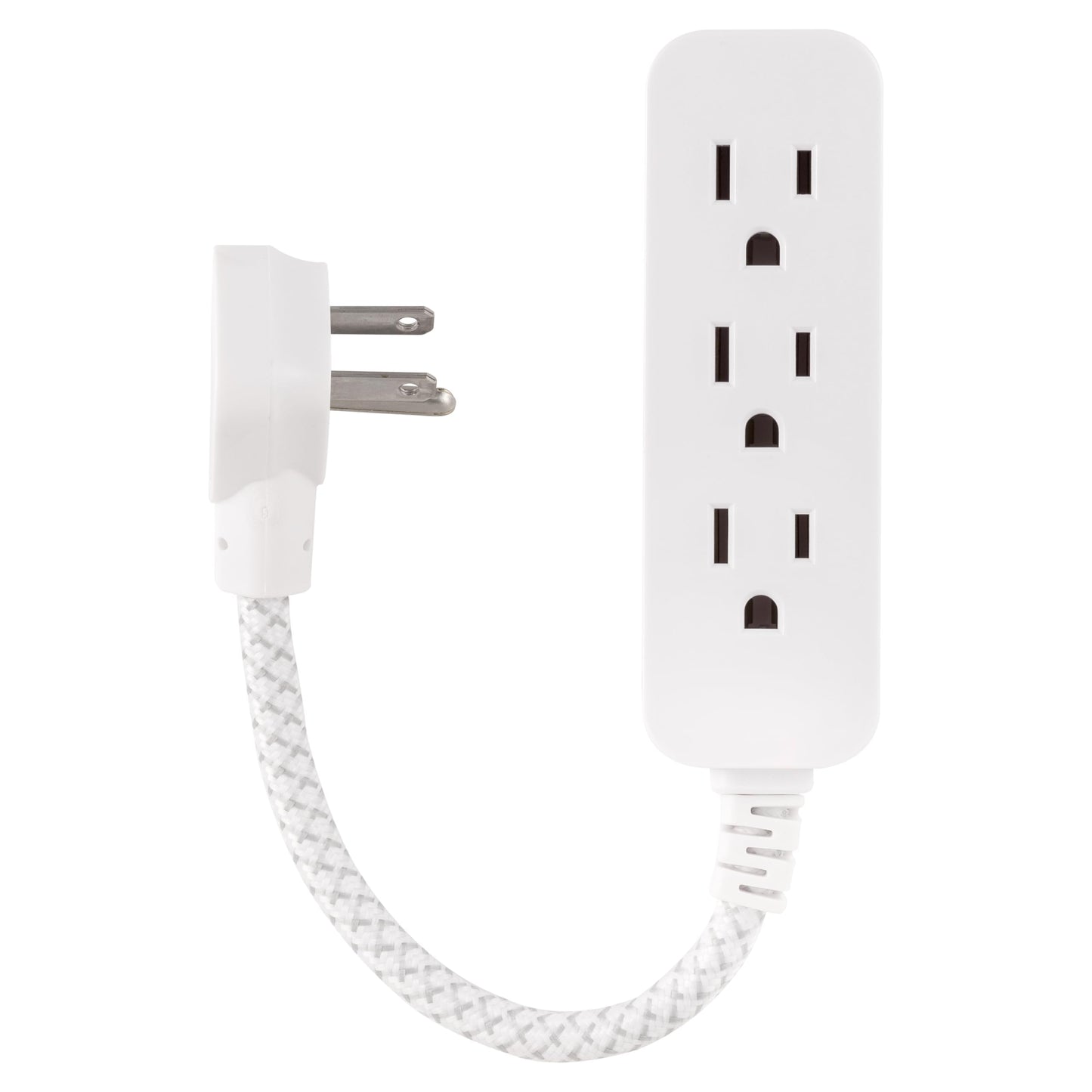 Philips 3-Outlet Grounded Mini Extension Cord with Surge Protection, 5 Inch Indoor Extension Cord, Flat Plug Power Strip, 245 Joules, Short Power