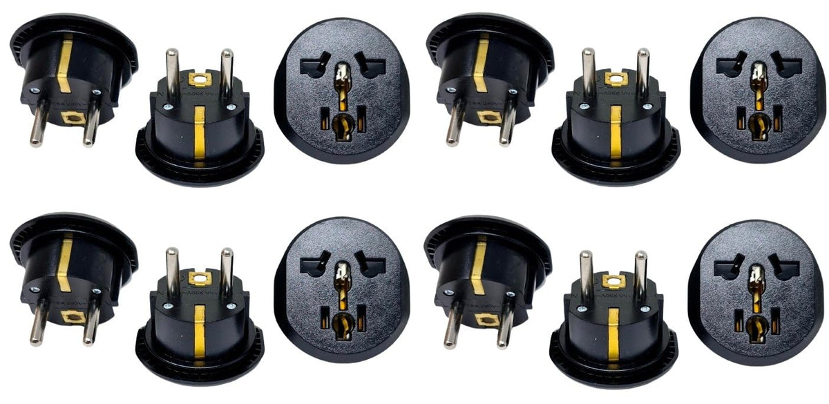 Ckitze 12 Pack USA to Europe Germany, France Plug Adapter - Type E/F Schuko Grounded American to European Plug Adapter - CE Certified for Mobile Cell…