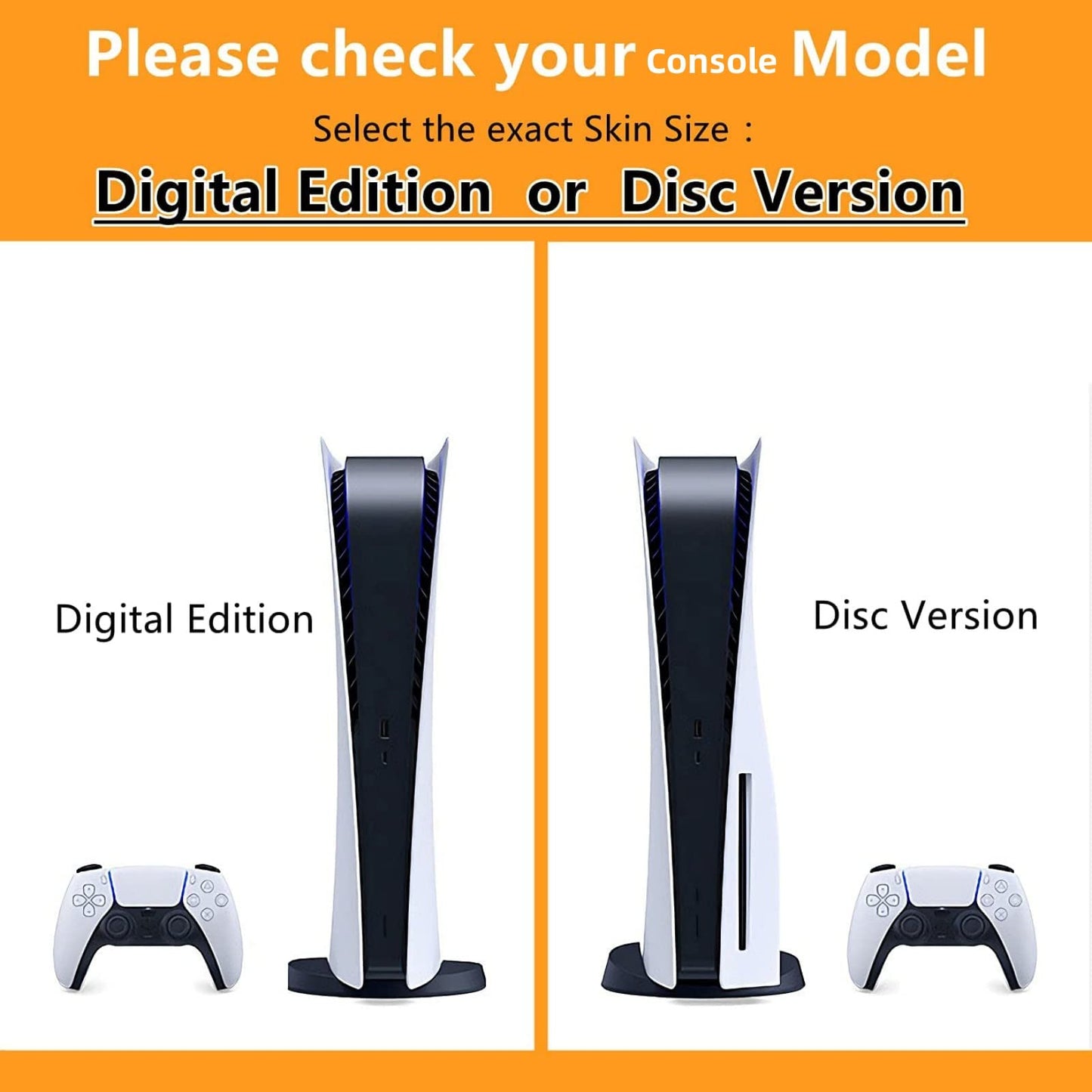 Full Set Skins Compatible with Ps-5 Disc Version,Protective Stickers for Ps-5 Disc Edition Console Controllers (1)