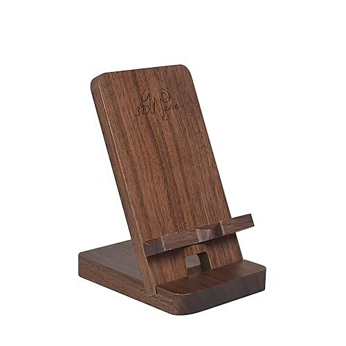 Cell Phone Stands of 3D MAGIC, Desktop Stand, Luxury Nature Wood Magnetic Phone Stand for Desk, Compatible with iPhone & All Cell Phones