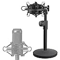 Desk AT2020 Stand, Adjustable Metal Table Mic Stand with Shock Mount for Audio Technica AT2020 AT2020USB+ AT2035 ATR2500x Condenser Studio Microphone