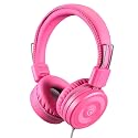 noot products Kids Headphones K22 Foldable Stereo Tangle-Free 5ft Long Cord 3.5mm Jack Plugin Wired On-Ear Headset for iPad/Amazon Kindle
