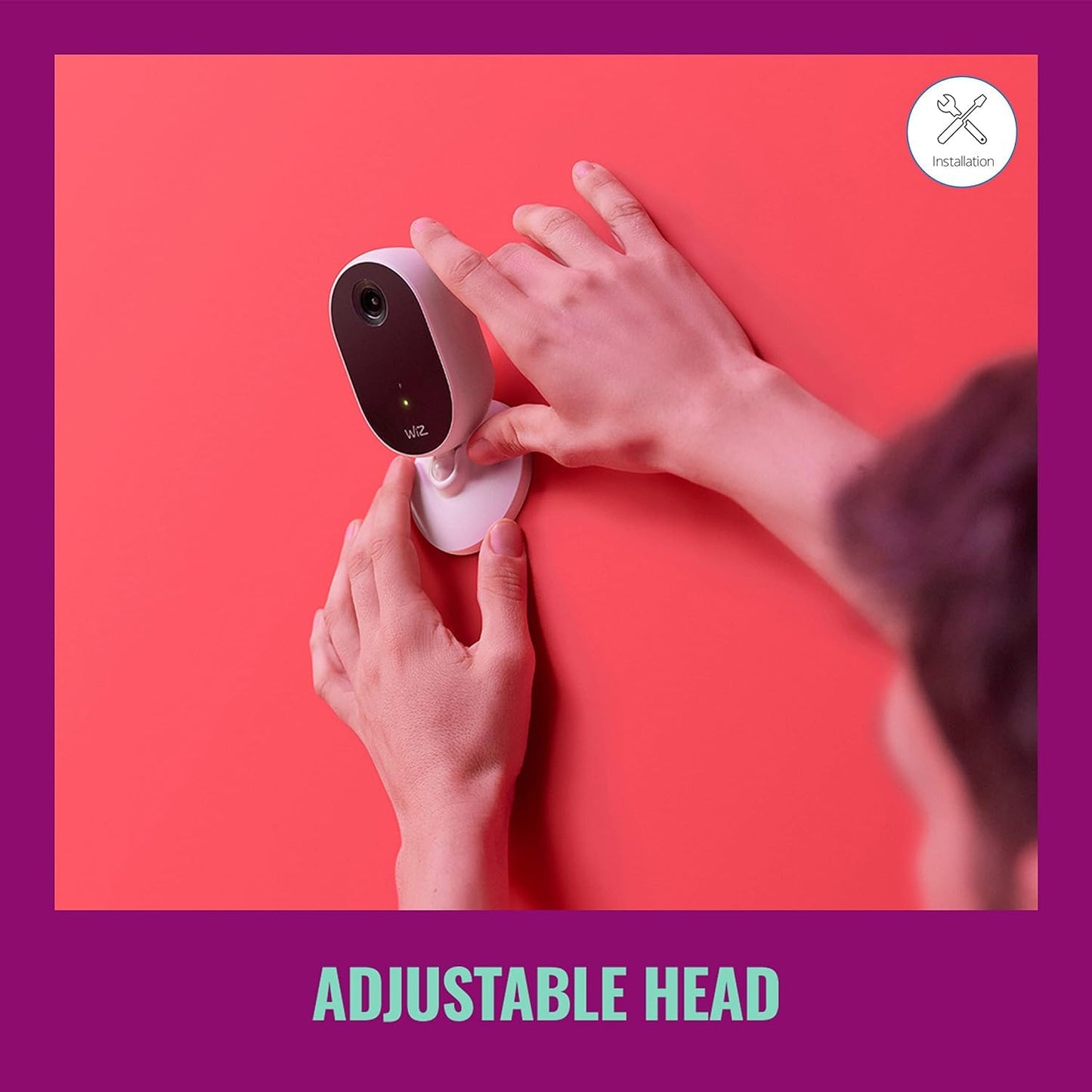 WiZ Indoor Security Camera - 1080p HD Video - Full-Duplex Audio - Activate with Motion - Control with App - Works with Alexa- Google Assistant