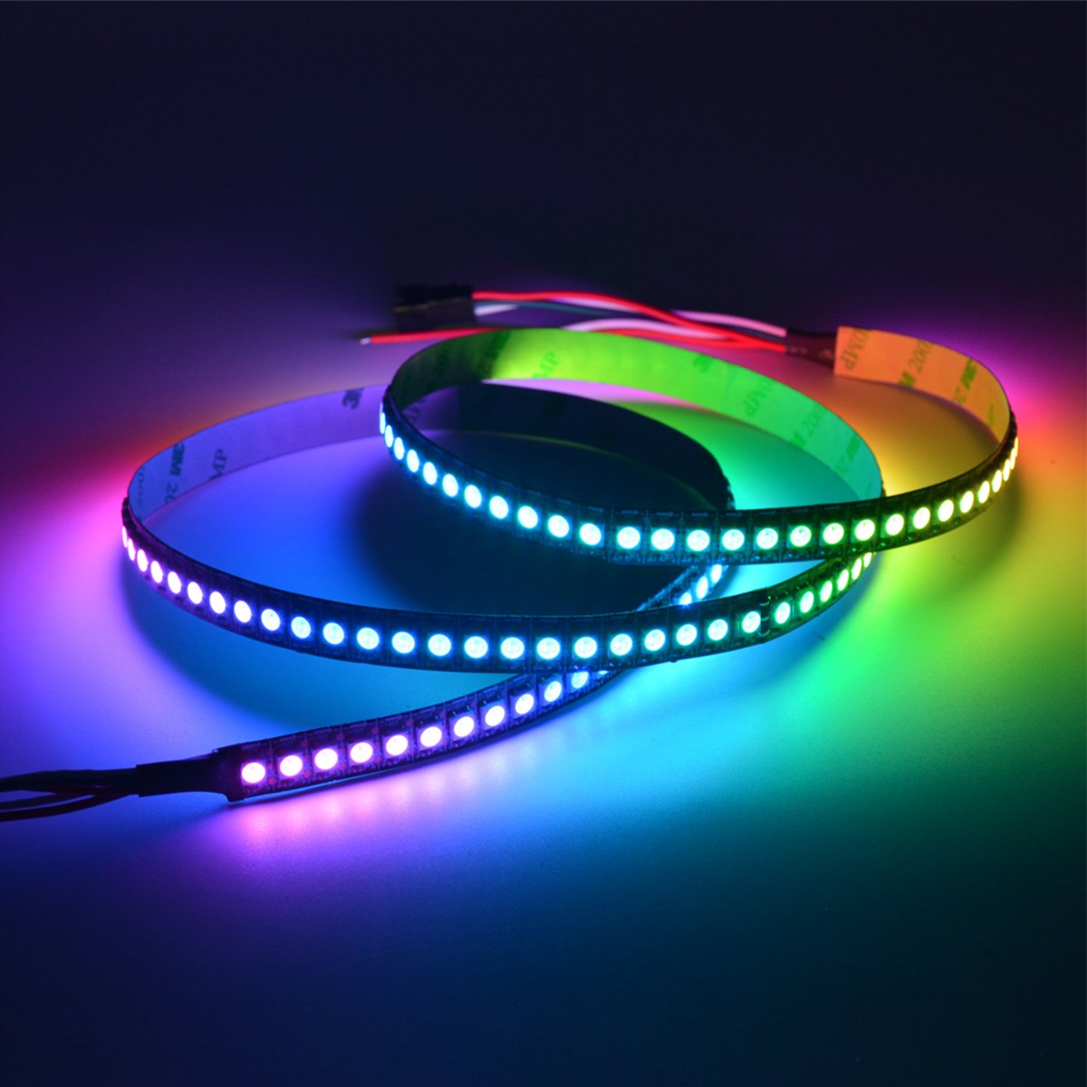 WESIRI WS2812B LED Strip Lights 3.2ft 1M WS2812B 144LEDs Programmable Individual Addressable WS2811 Built-in 5050 RGB LED Strip IP30 Non-Waterproof