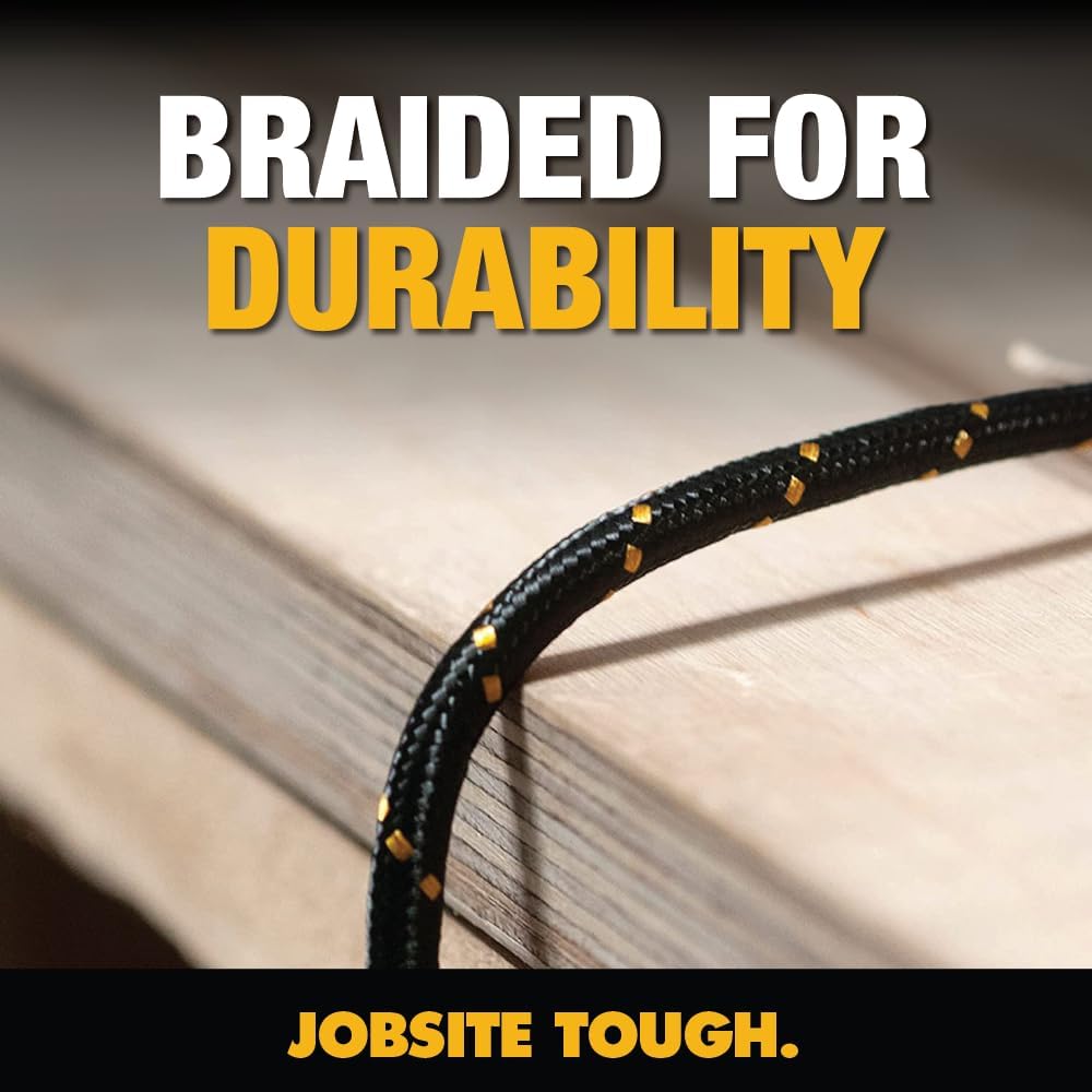 DEWALT Heavy Duty USB to Micro-USB Cable, Jobsite Micro USB Connector Cable, High Speed Charging Cord for Compatible Android Phones, Cameras, Legacy