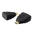 Micro HDMI to Mini HDMI Adapter Type D HDMI 1.4 Male to Type C HDMI 1.4 Female Extender Connector YOUCHENG for Smart Phone,Cameras?Tablet?2-Pack?