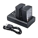 DSTE 2PCS BLX-1 BLX1 High Capacity Li-ion Battery + Dual LCD Battery Charger Compatible with Olympus OM System OM-1 OM-1 Mark II OM-3 Camera
