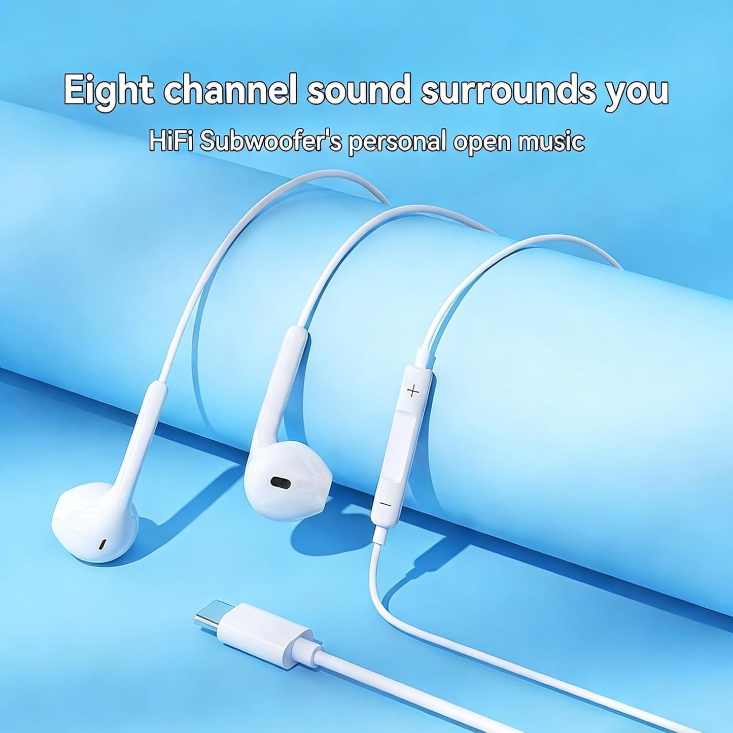 2 Pack Headphones with USB-C Plug, Wired Ear Buds with Built-in Remote to Control Music, Phone Calls, and Volume,Compatible for iPhone 15 16 17 Pro