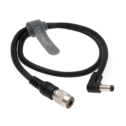 Uonecn Power Cable for Sound Devices 633/644/688 for Zoom F8 Right Angle DC to 4 pin Hirose Male