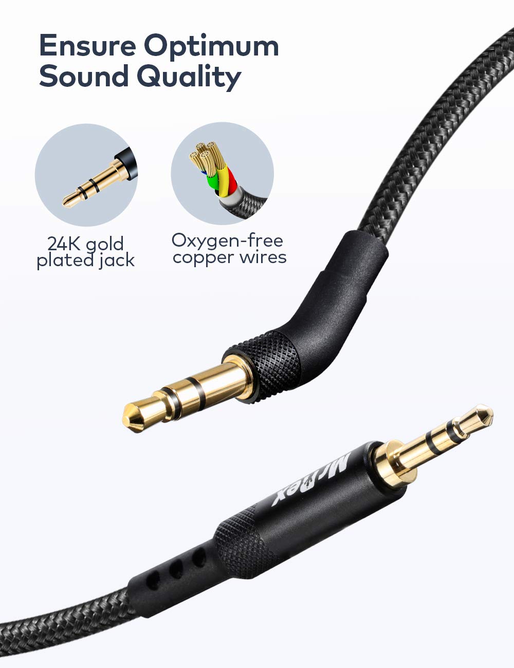 Mr Rex 2.5mm to 3.5mm Audio Cable Headphone Replacement Cord Nylon Braided Aux Cable Stereo Adapter for Bose 700 QuietComfort QC45 QC35II QC35 QC25