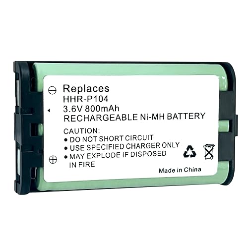 Triangle Power HHR-P104 NI-MH Rechargeable Battery for Panasonic 3.6V 800mAh AAA Battery for Cordless Phones
