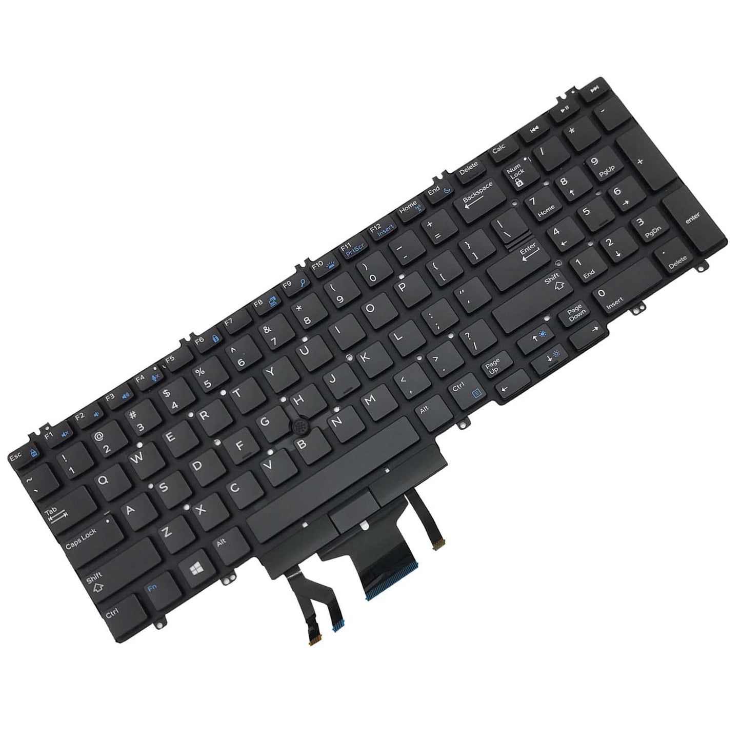 for DELL Precision 7530 7730 E7530 M7530 7540 7740 Series Black Frameless, with Backlight, with Mouse Stick 0DK60 00DK60 266YW 0266YW 06P79 006P79 US