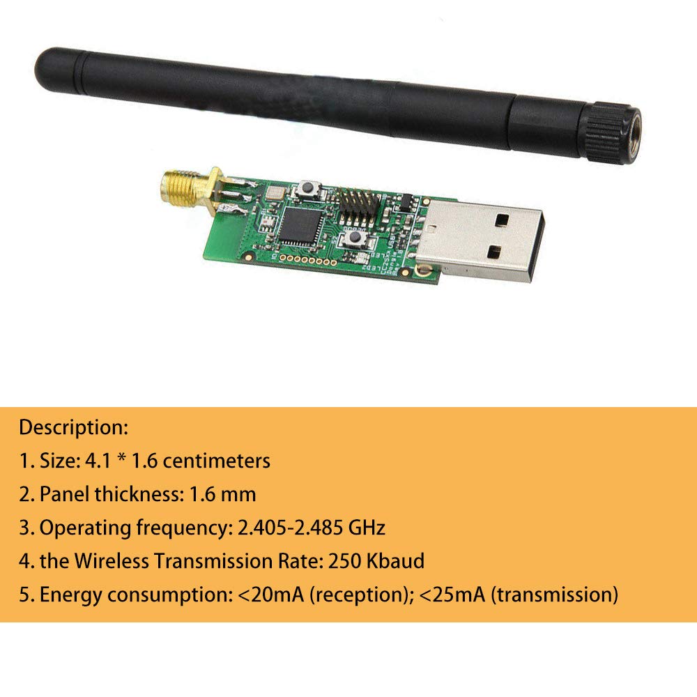 Acxico 1Pcs USB CC2531 Sniffer Board Bluetooth 4.0 Wireless Zigbee Analyzer Module with External Antenna