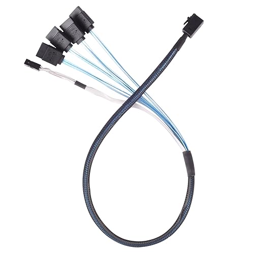 SilverStone Technology 36 Pin Minisas Sff-8643(Target) to SATA 7Pin(Host)+Sideband Cable 0.6M Components Other CPS05-RE