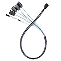 SilverStone Technology 36 Pin Minisas Sff-8643(Target) to SATA 7Pin(Host)+Sideband Cable 0.6M Components Other CPS05-RE