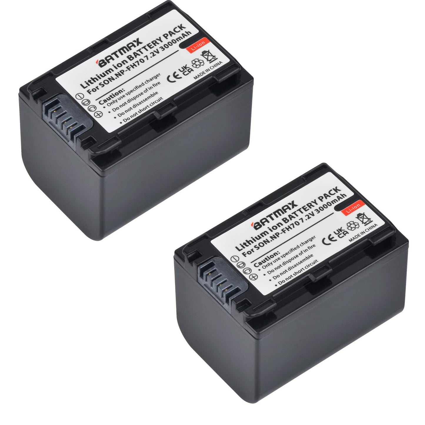 Batmax 2Packs NP-FH70 Battery(3000mAh) + LCD USB Charger for Sony NP-FH30 NP-FH50 NP-FH70 NP-FH90,NP-FH100 Batteries;Sony Handy Cam DCR-DVD850 SX40