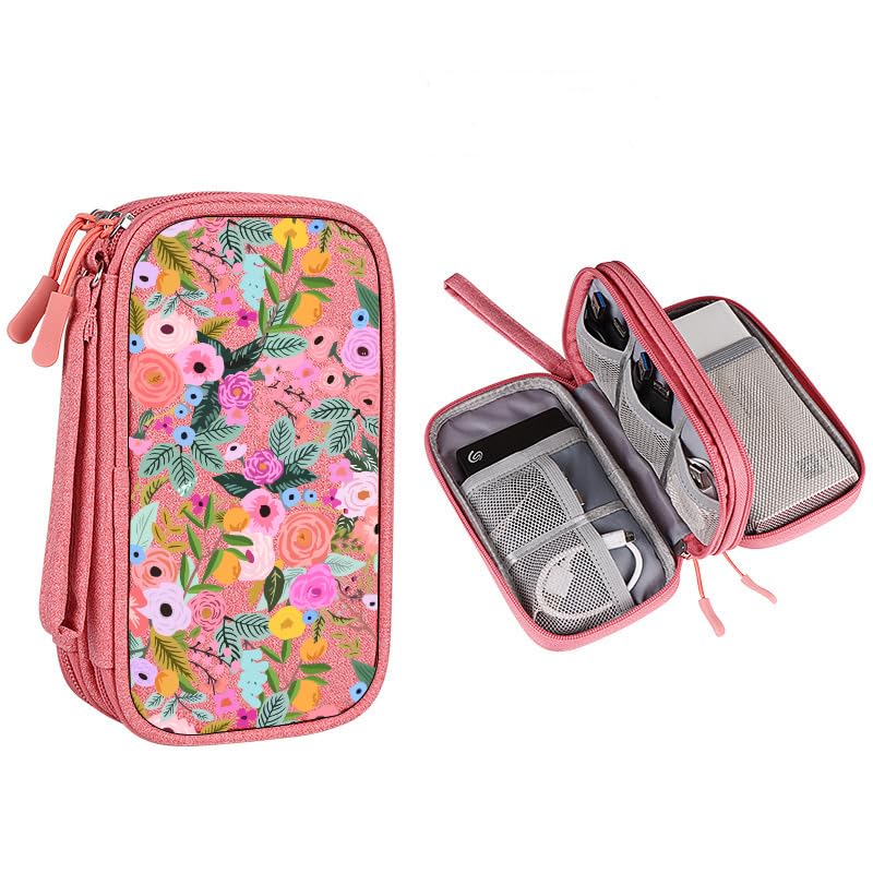Uioeua for Electronic Organizer, Travel Cable Organizer Bag Pouch Electronic Accessories Carry Case Portable Waterproof Double Layers Storage Bag for