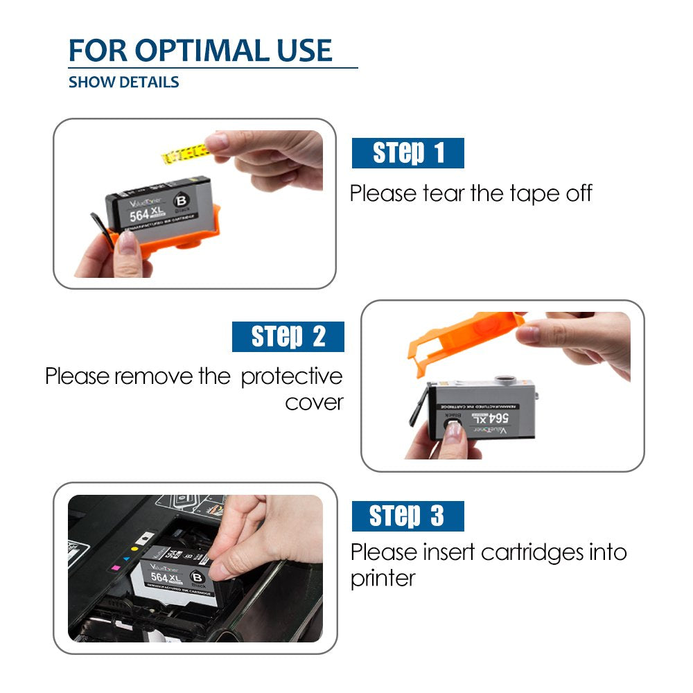 Valuetoner Remanufactured Ink Cartridge Replacement for HP 564XL 564 XL for Officejet 4620, Photosmart 7510 7520 6520 5510 5514 5520 6515, Deskjet