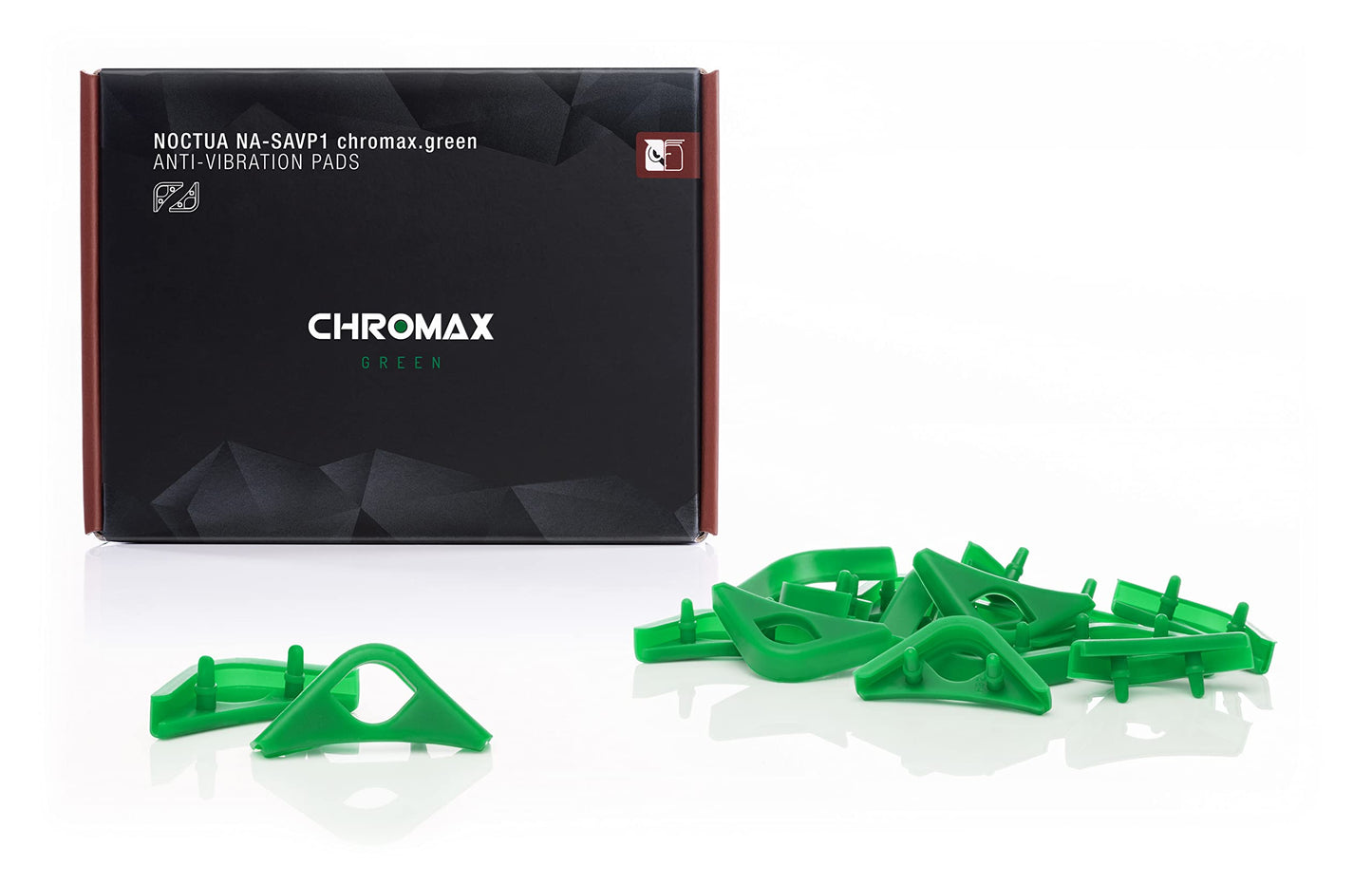 Noctua NA-SAVP1 chromax.Green, Anti-Vibration Pads for 120/140mm Noctua Fans (16-Pack, Green)