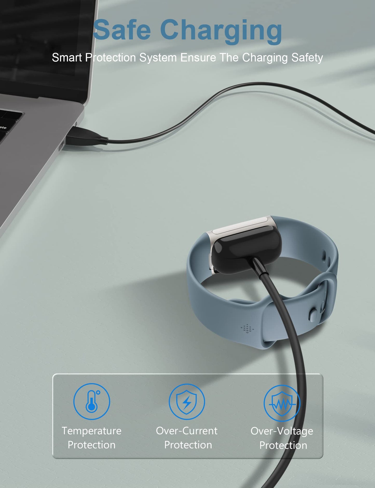 Bicmice Charger Compatible with Fitbit Charge 6/Charge 5/Luxe Charger Cable Replacement for Fitbit Charge 6,5,Luxe Fitness Tracker-3.3Ft/1M