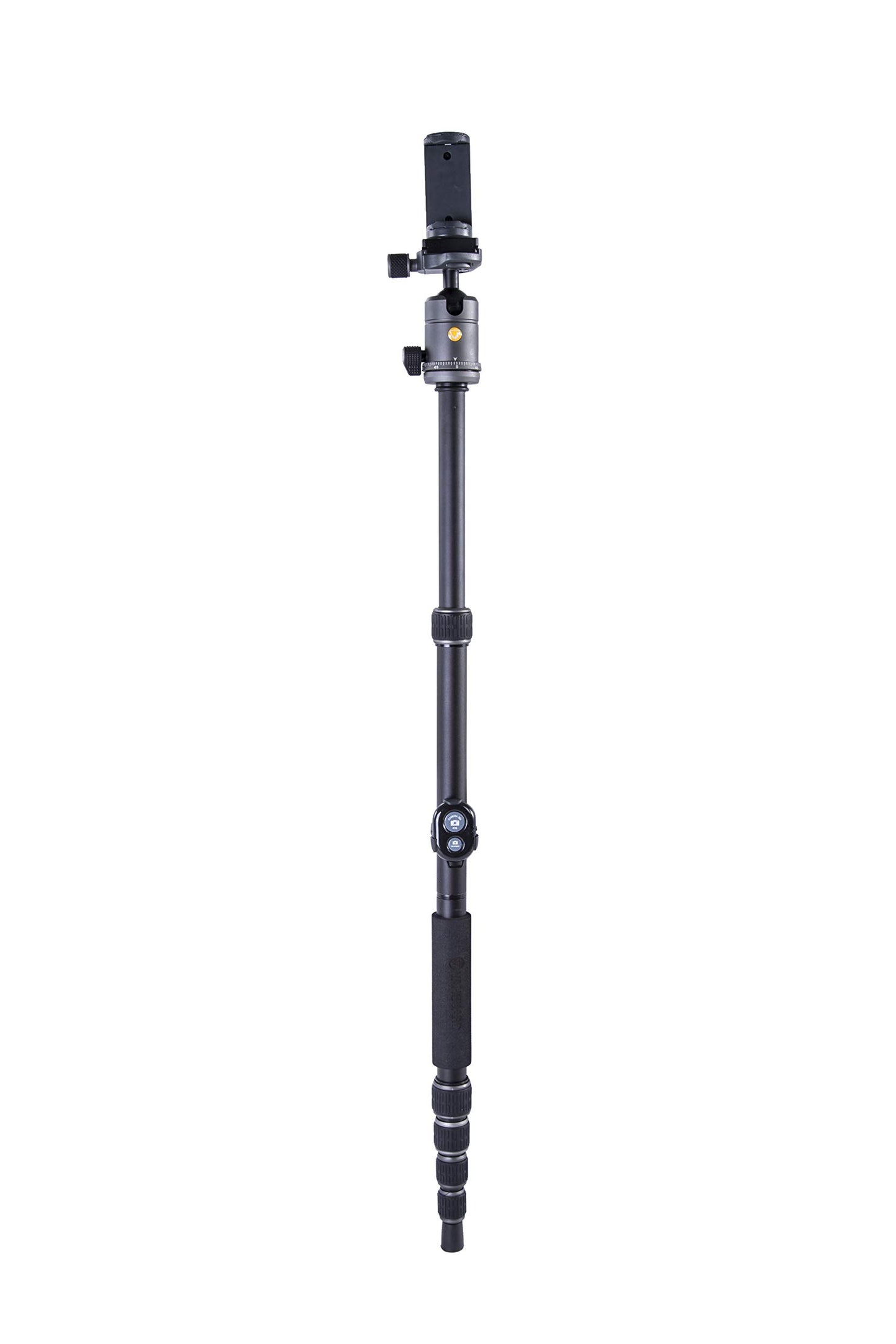 Vanguard VEO3GO235AB Compact Aluminum Travel Tripod with Ball Head, Monopod Option, Smart Phone Holder and Bluetooth Remote