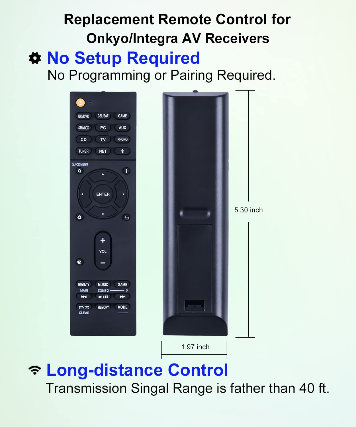 JISOWA Remote Control for Onkyo TX-RZ620 RC-911R TX-NR676 TX-RZ820 TX-RZ810 TX-NR585 TX-RZ720 TX-NR555 TX-NR656 TX-NR686 TX-NR757 TX-NR777 Network