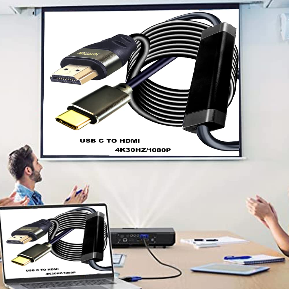 USB C to HDMI Cable 40FT 4K30HZ,Thunderbolt 3/4 to HDMI Cable Compatible with Galaxy S22 /S20, MacBook Pro/Air 2020, iPad Pro 2021/2020, Surface Book