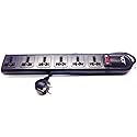 VCT WPSB 220/240 Volt 6-Universal Outlet Power Strip and Surge Protector 13 Amp Circuit Breaker 50/60 Hz 450 Jules with Grounded Euro Plug