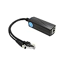 Active PoE Splitter 12V 2A Output, IEEE 802.3af/at Standard 10/100Mbps Power Over Ethernet Splitter for Security IP Camera DC Jack (PS5712AT Black)